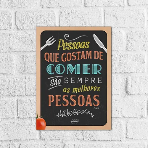 Placas decorativas Frases cozinha em mdf 20x30