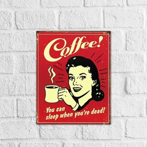 Placa Decorativa café em mdf 20x30