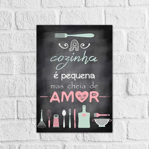 Placas decorativas Frases cozinha em mdf 20x30