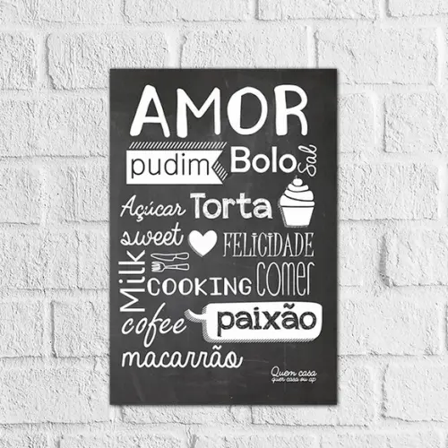 Placas decorativas Frases cozinha em mdf 20x30