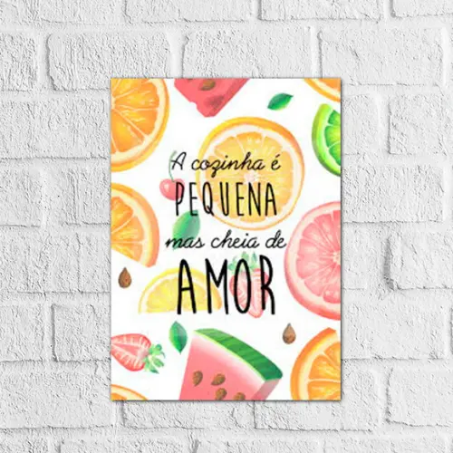 Placas decorativas Frases cozinha em mdf 20x30