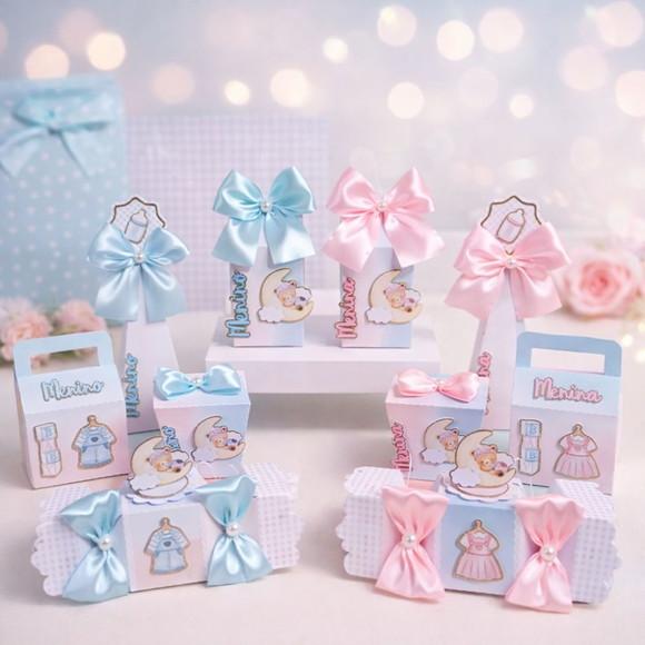 Kit Lembrancinhas Chá de Bebê ou Chá Revelação - 20 Peças