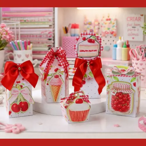 Kit Festa Cerejinha 3d Personalizado Nome e Idade - 20 Peças