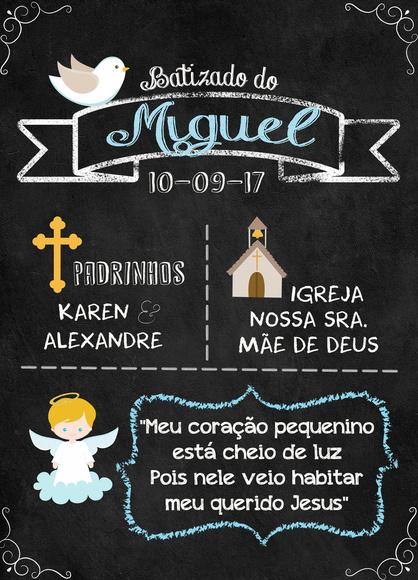 Chalkboard Digital Batizado Oração