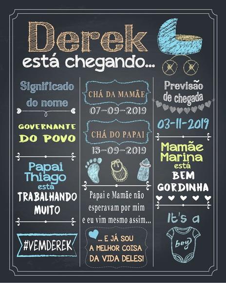 Arte digital Chalkboard Chá de Bebê