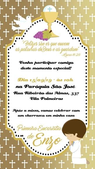 Convite digital Primeira Eucaristia