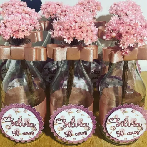 Centro de Mesa Floral Fundo Estampado