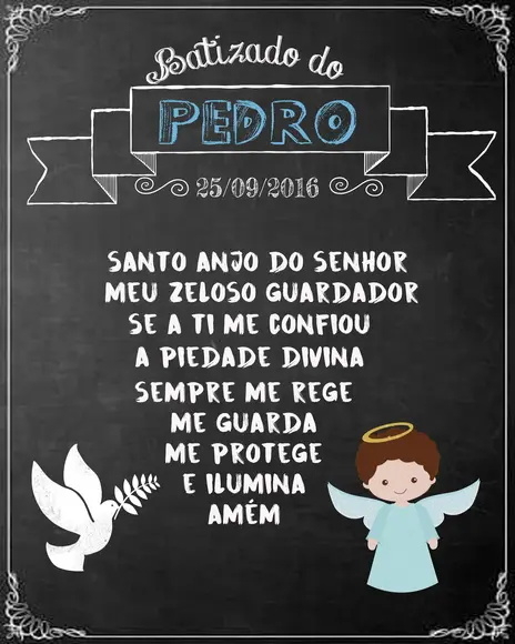 Chalkboard Digital Batizado Oração