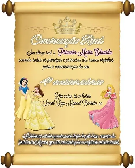 Convite digital Princesa