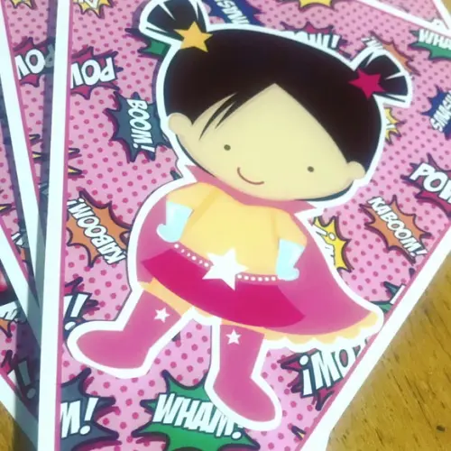 Kit Topper de bolo + Bandeirola Girl Power