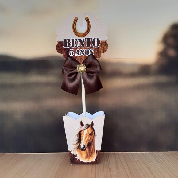 Centro de Mesa Cachepô 8un Personalizado Luxo Tema Cavalo