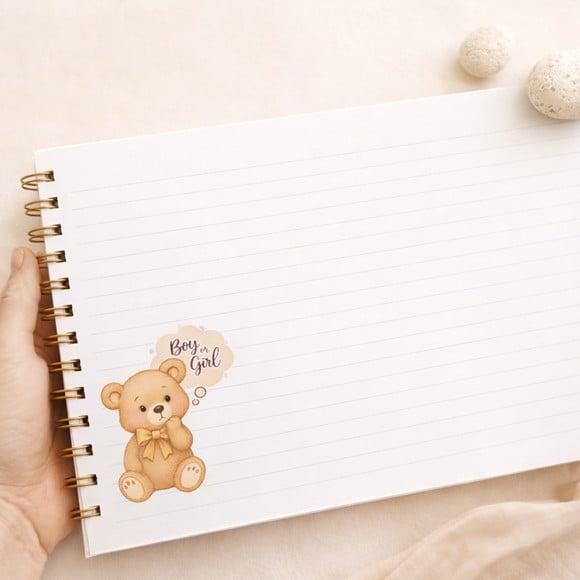 Livro de Mensagens Chá Revelação A5 Personalizado Capa Dura (F