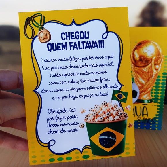 Plaquinha de Mesa Copa de Mundo Brasil Kit 10 Personalizada