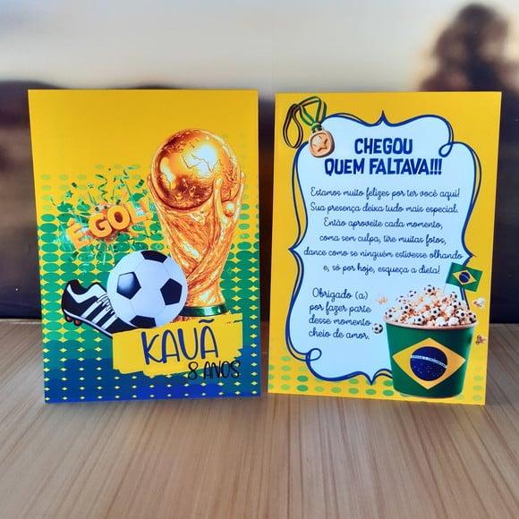 Plaquinha de Mesa Copa de Mundo Brasil Kit 10 Personalizada