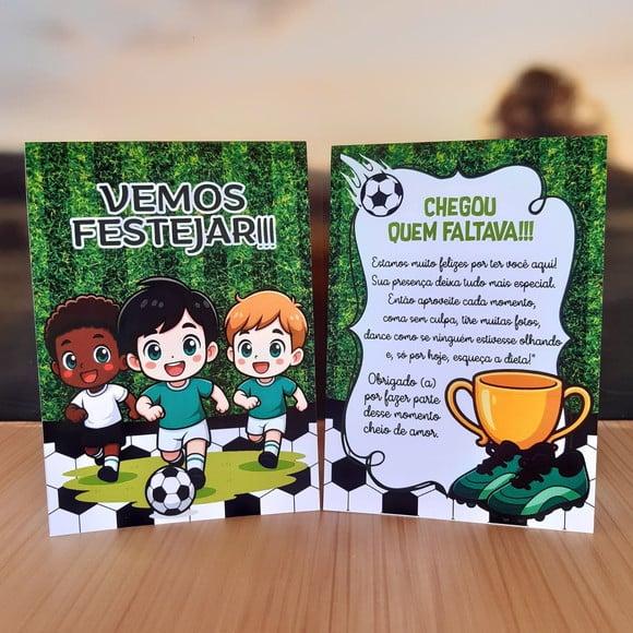 Plaquinha de Mesa Futebol Kit 10 Personalizada