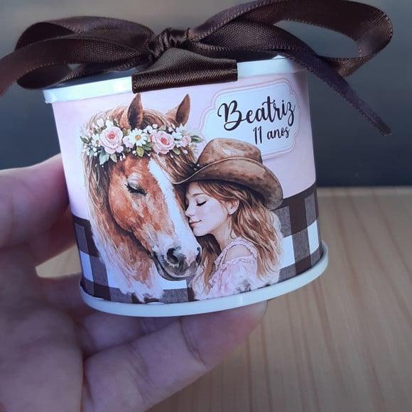 Tubolata Cavalo e Menina 6x5cm Lembrancinha | 10 Unidades