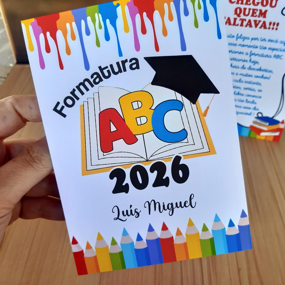 Plaquinha de Mesa Formatura ABC Kit 10 Personalizada