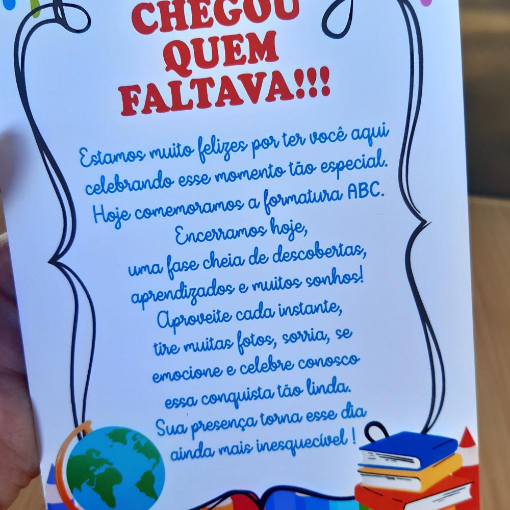 Plaquinha de Mesa Formatura ABC Kit 10 Personalizada