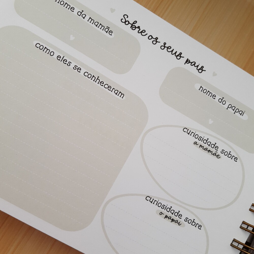 Livro do Bebê Safari Luxo Personalizado A5 Horizontal (Qualquer