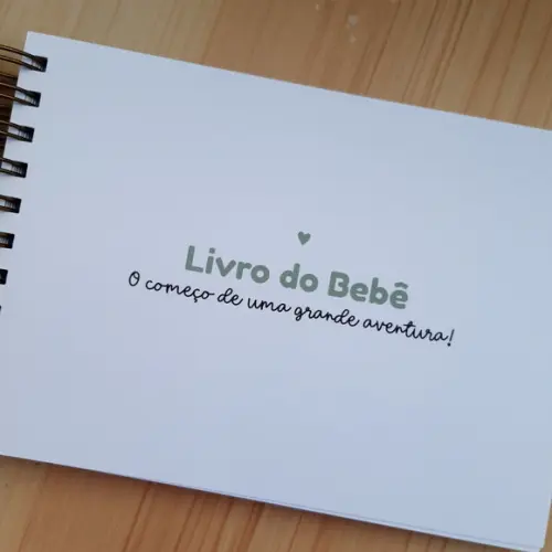 Livro do Bebê Safari Luxo Personalizado A5 Horizontal (Qualquer