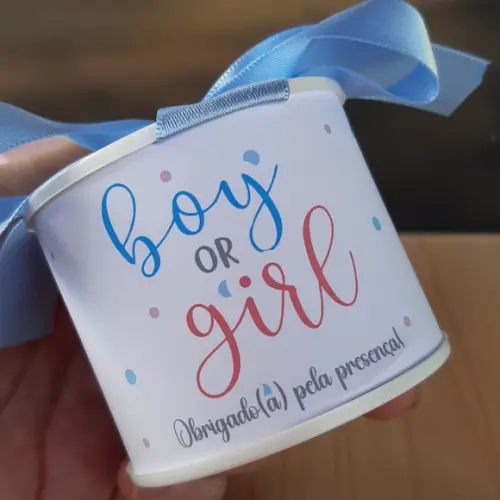Tubolata Personalizada 6x5 Lembrancinha Chá Revelação 10 Uni