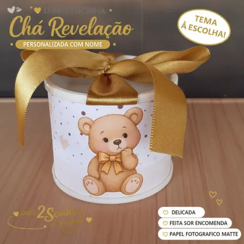 Tubolata Personalizada 6x5 Lembrancinha Chá Revelação 10 Uni