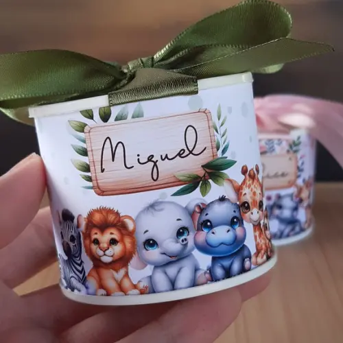 Tubolata Personalizada Safari 6x5cm Lembrancinha | 10 Unid.