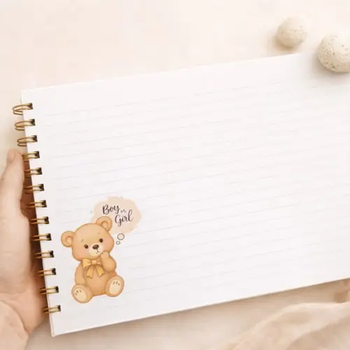 Livro de Mensagens Chá Revelação A5 Personalizado Capa Dura (F