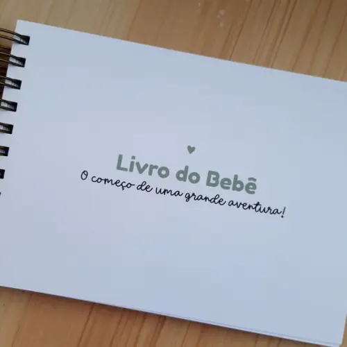 Livro do Bebê Safari Luxo Personalizado A5 Horizontal (Qualquer