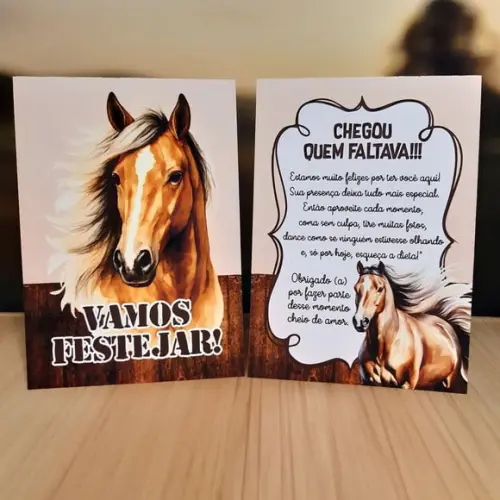Plaquinha de Mesa Cavalo Kit 10 Personalizada