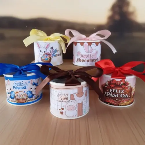 Tubolata de Páscoa Personalizada 6x5cm Lembrancinha | Mimo