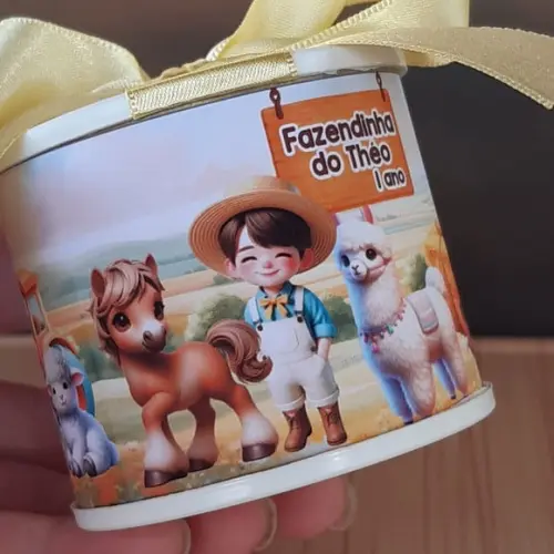 Tubolata Fazendinha Amarelai 6x5cm Lembrancinha |10 Unidades