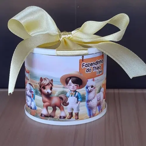 Tubolata Fazendinha Amarelai 6x5cm Lembrancinha |10 Unidades