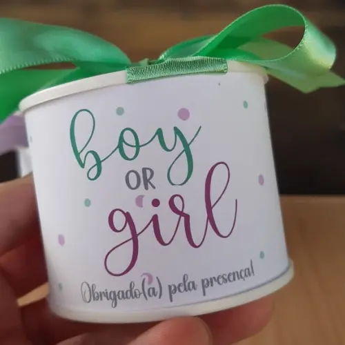 Tubolata Personalizada 6x5 Lembrancinha Chá Revelação 10 Uni