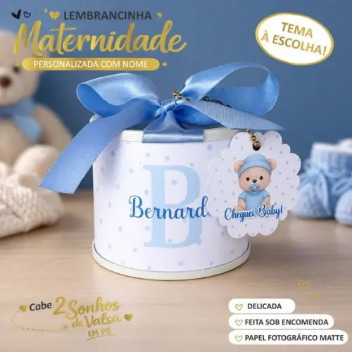 Tubolata Personalizada 6x5 Lembrancinha Maternidade 10 Unid.