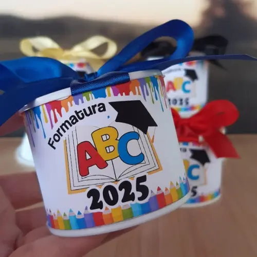 Tubolata Personalizada Abc 6x5cm Lembrancinha | 10 Uni 2026