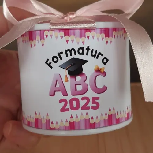 Tubolata Personalizada Abc Pink 6x5 Lembrancinha |10uni 2026