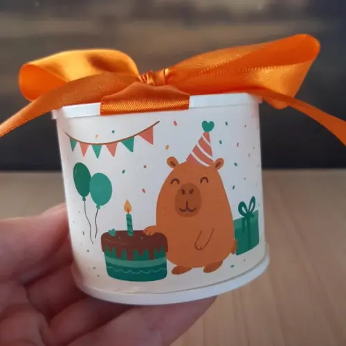 Tubolata Personalizada Capivara 6x5cm Lembrancinha 10 Unid