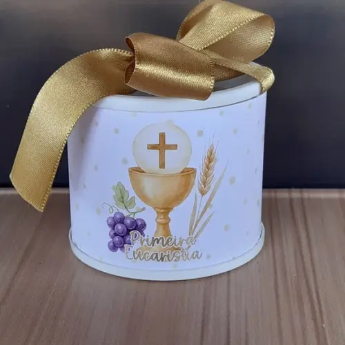 Tubolata Primeira Comunhão 6x5cm Lembrancinha | 10 Un.