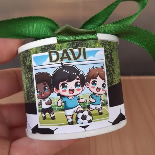 Tubolata Personalizada Futebol 6x5cm Lembrancinha 10 Unid