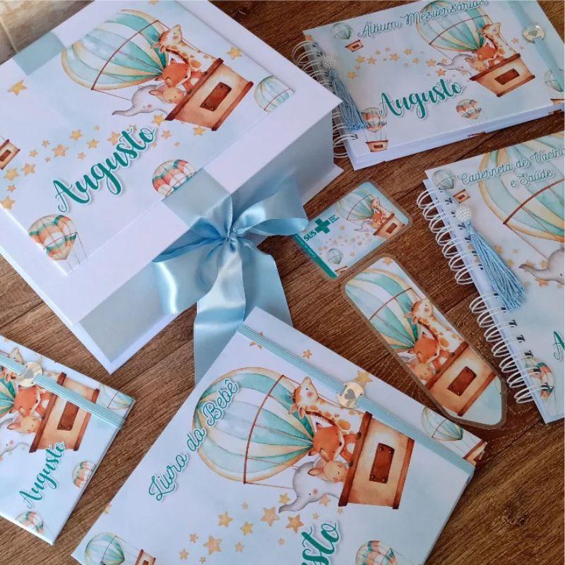 Kit Maternidade Livro do Bebê Animais Baloeiros