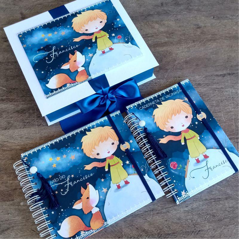 Kit Livro do Bebê Caderneta de Vacina Caixa Personalizada