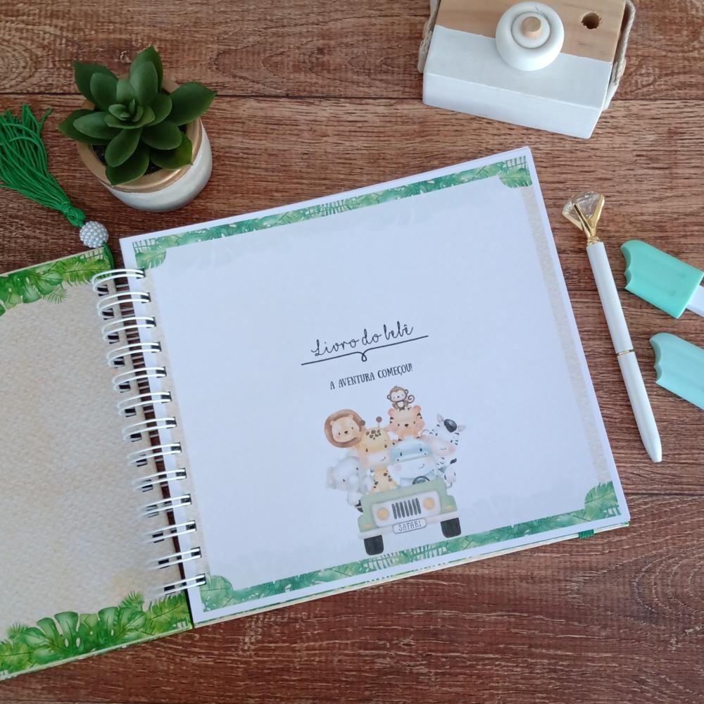 Kit Livro do Bebê e Caderneta de Vacinação e Saúde Safari