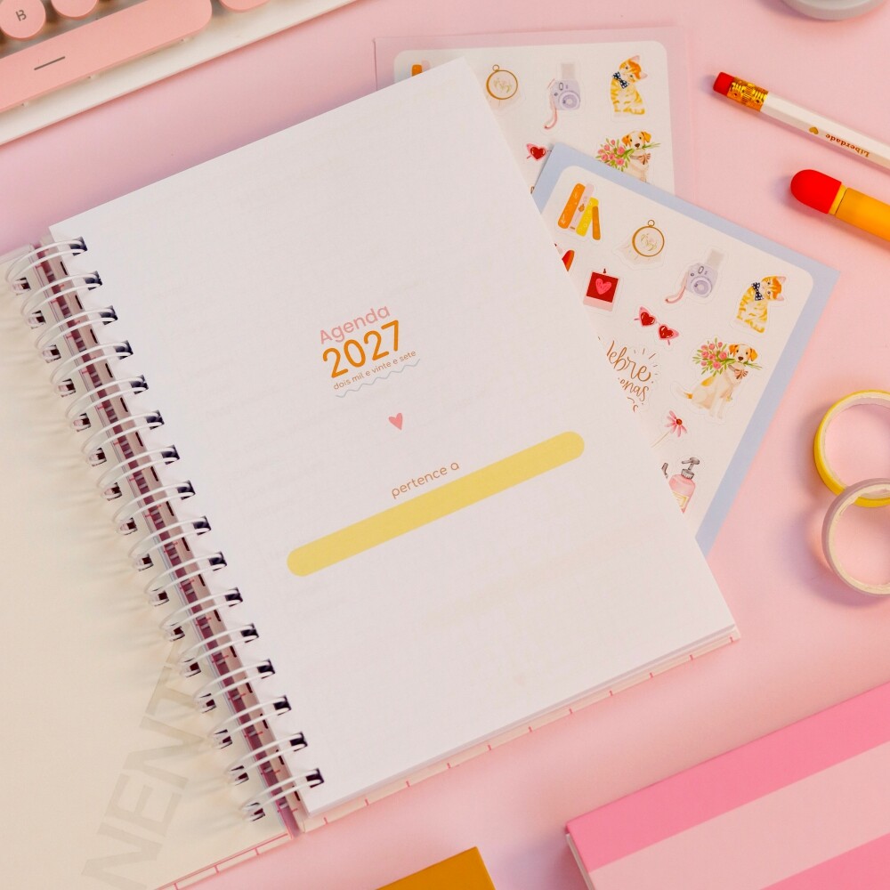 Agenda 2027 Personalizada com Nome ou Frase Capa Dura