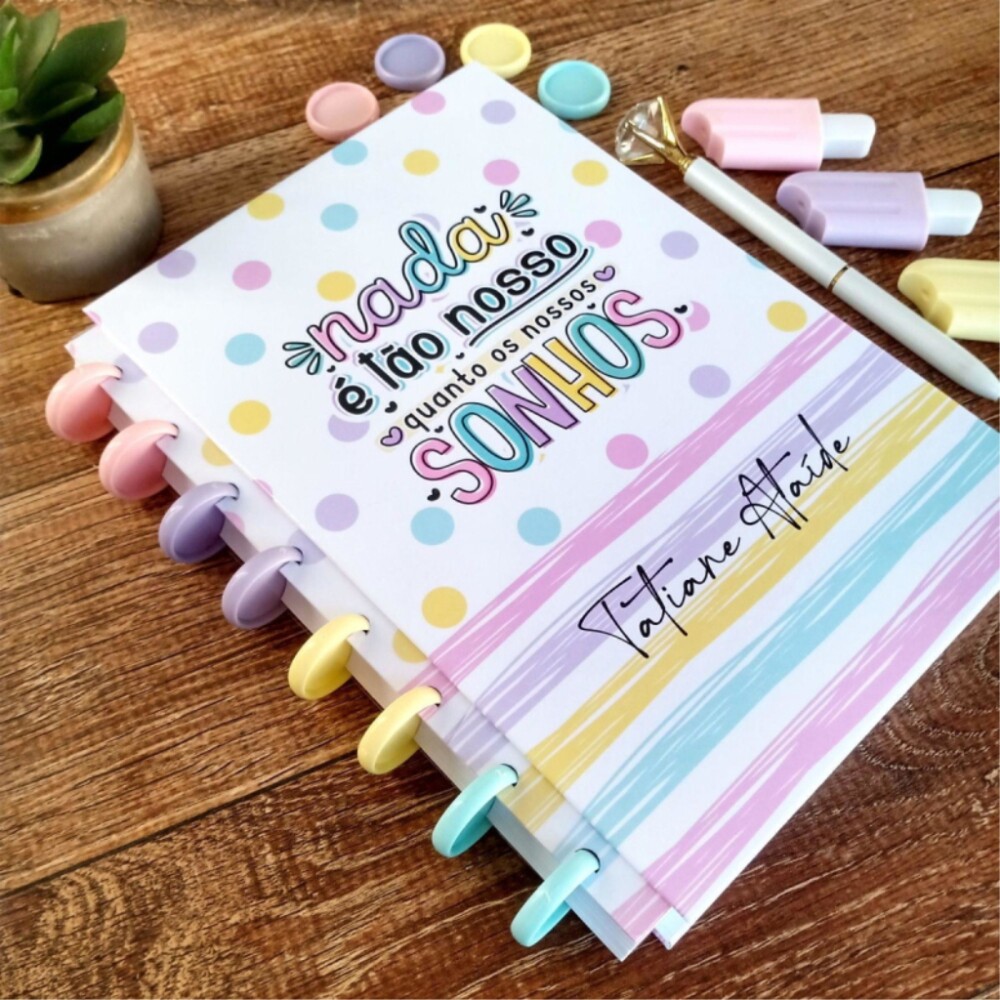 Caderno de Discos A5 Personalizado com Nome Capa Dura