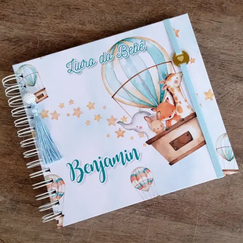 Kit Maternidade Livro do Bebê Animais Baloeiros