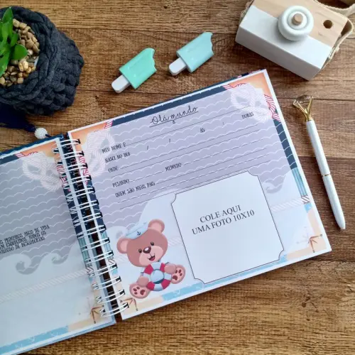 Kit Livro do Bebê, Caderneta de Vacina e Caixa Personalizada