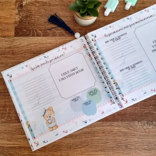 Kit Livro do Bebê, Caderneta de Vacina e Caixa Personalizada