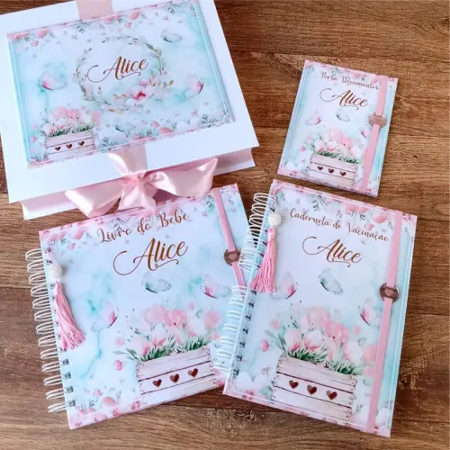Kit Livro Do Bebê, Caderneta De Vacinação E Porta Documentos