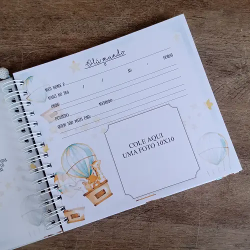 Kit Livro do Bebê, Caderneta de Vacina e Caixa Personalizada